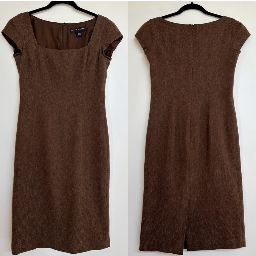 Ralph Lauren Brown Cap Sleeve Dress - black label